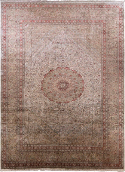 Traditional Silk On Silk China Rug With A Medallion Design-id1
