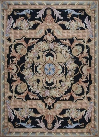 Chinese with French Design Needlepoint Rug.-id1
