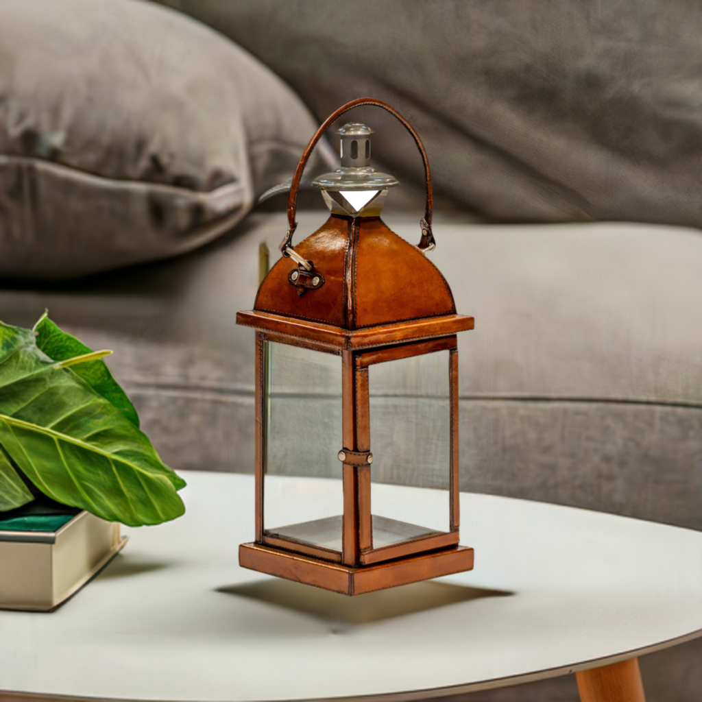 Leather Candle Lantern L