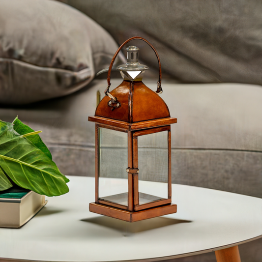 973 - Leather Candle Lantern L