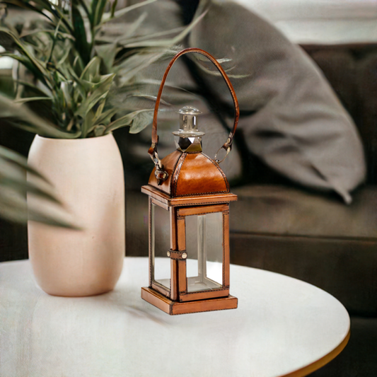 604 - Leather Candle Lantern M