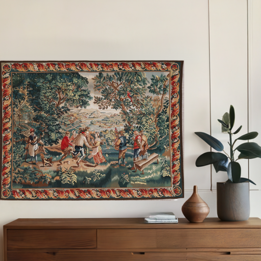 Unique Fine Romanian Wine Harvest Festival Wool Tapestry