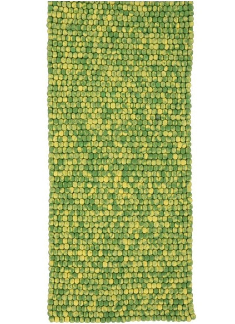 Nepal Handmade Felt Wool Modern Multi Green Runner Rug