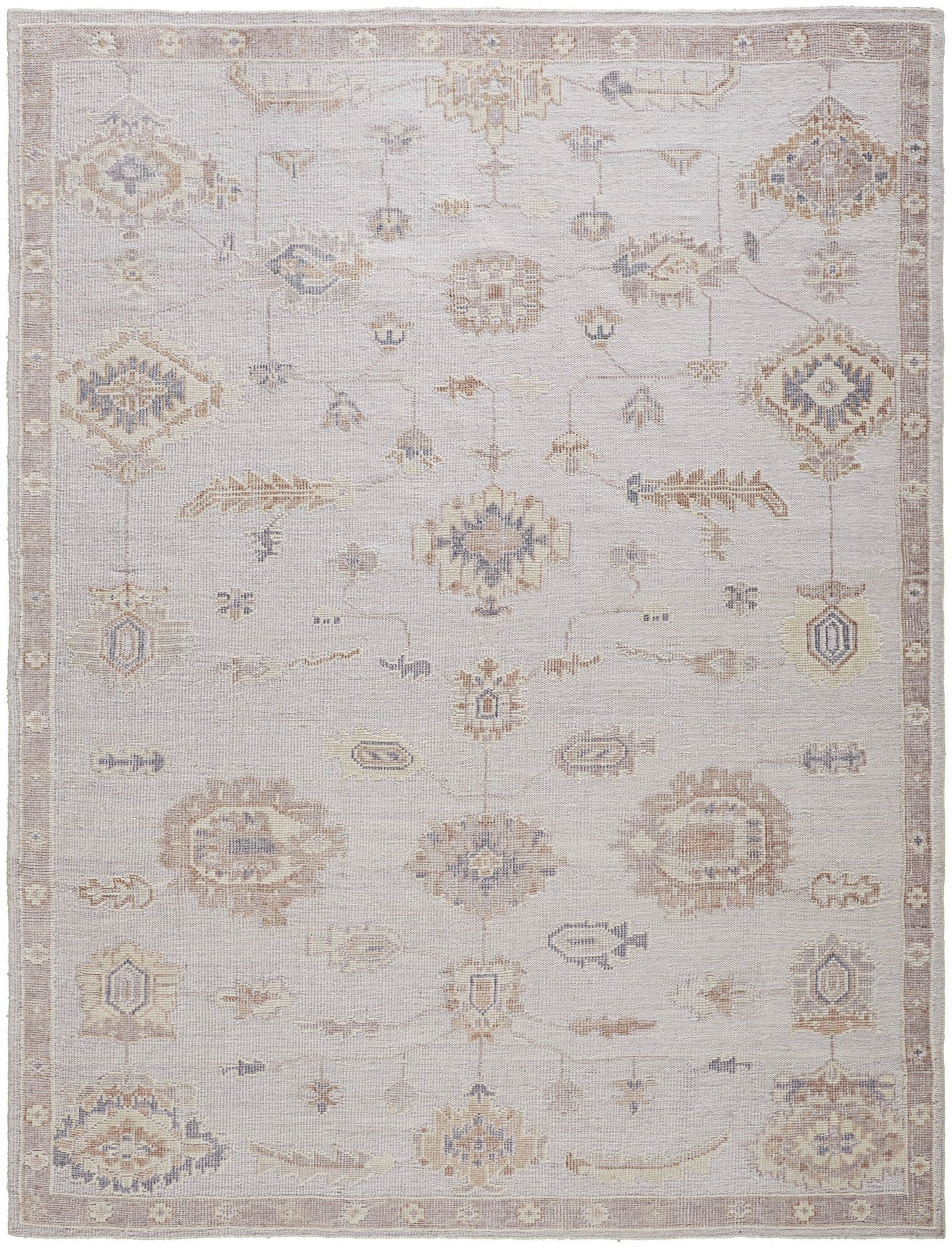 Indian Handmade Rug With a Oushak Design