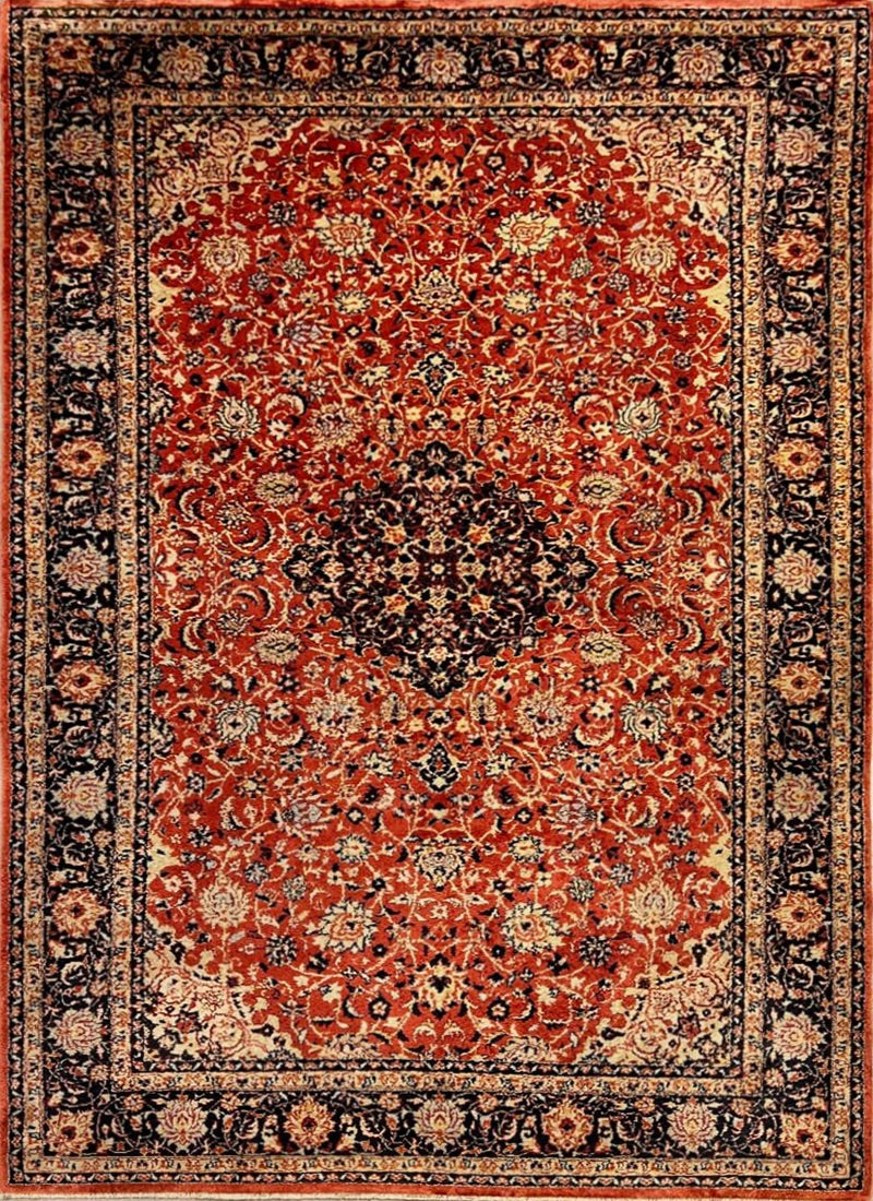 Traditional Medallion Kasmir Silk Rug Semi-Antique Carpet product image #29394005262506