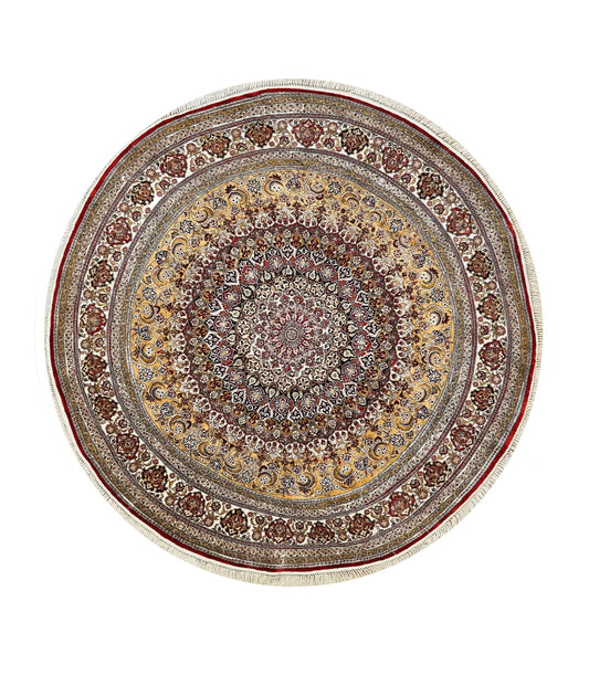 China Traditional Pure Silk Round Rug