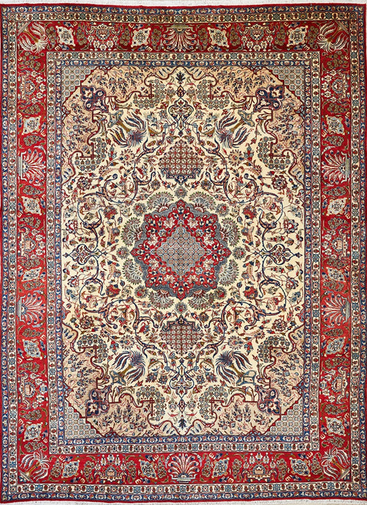 Traditional Persian Isfahan Medallion Handmade Wool Area Rug