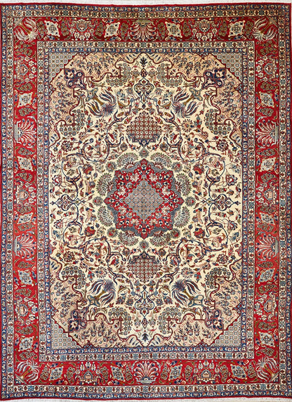 Traditional Persian Isfahan Medallion  Handmade Wool Area Rug-id2

