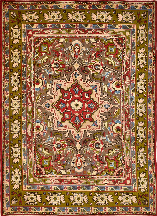 Turkish Handmade Wool Kilim Area Rug featured #7522092253354 