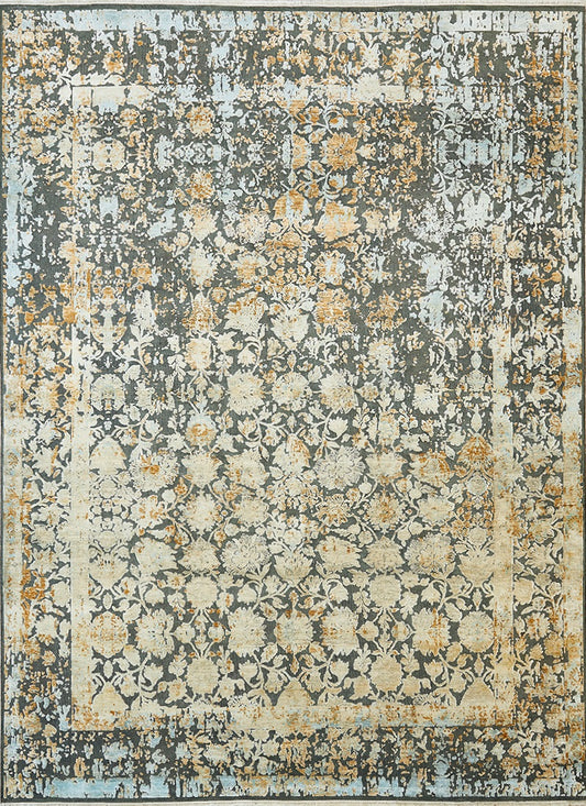Traditional Indian Handmade Silk with 20% Cotton Foundation Area Rug featured #7522097201322 