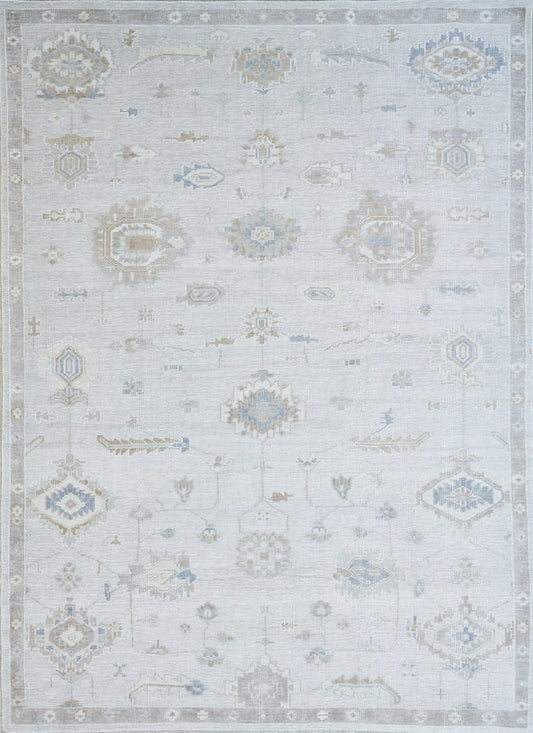Indian  Handmade Rug With a Oushak Design featured #7522110996650 