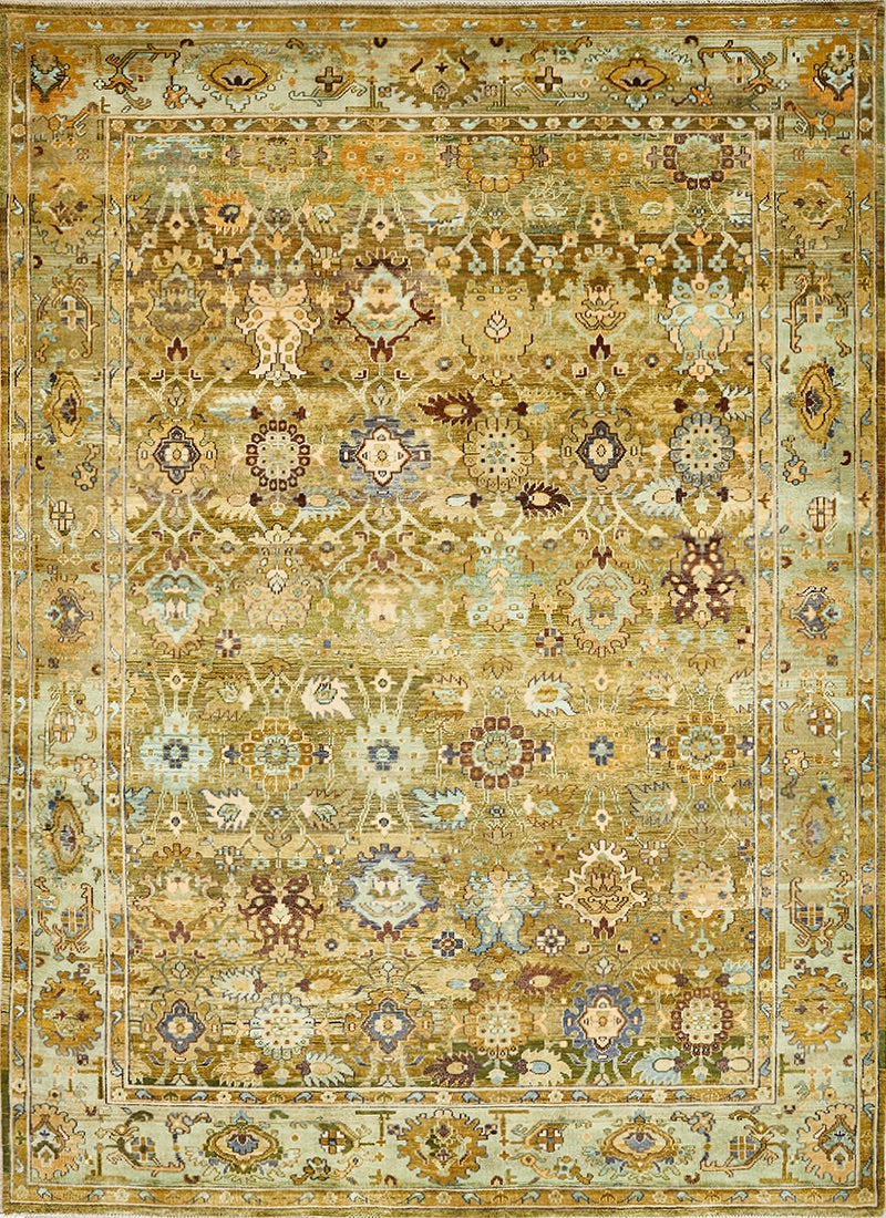 Indian Wool Carpet With A Persian Farahan Design
