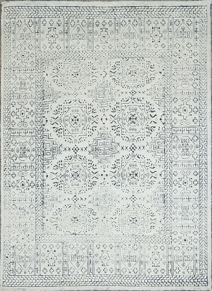 Geometric Handmade Modern Indian Wool Rug-id1
