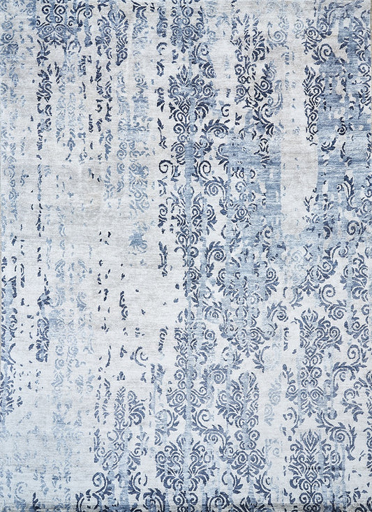 Contemporary  Nepal Handmade Bamboo Silk Oversized Area Rug