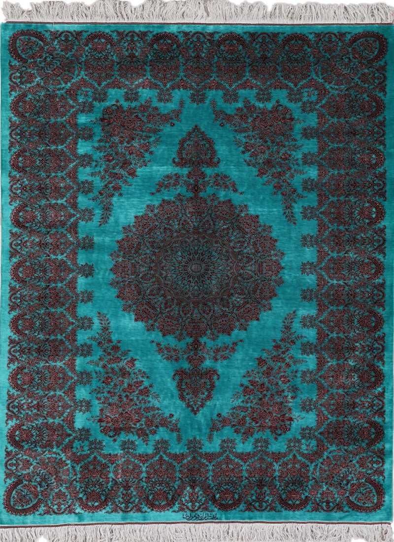 Persian Authentic Fine Silk Qom Rug