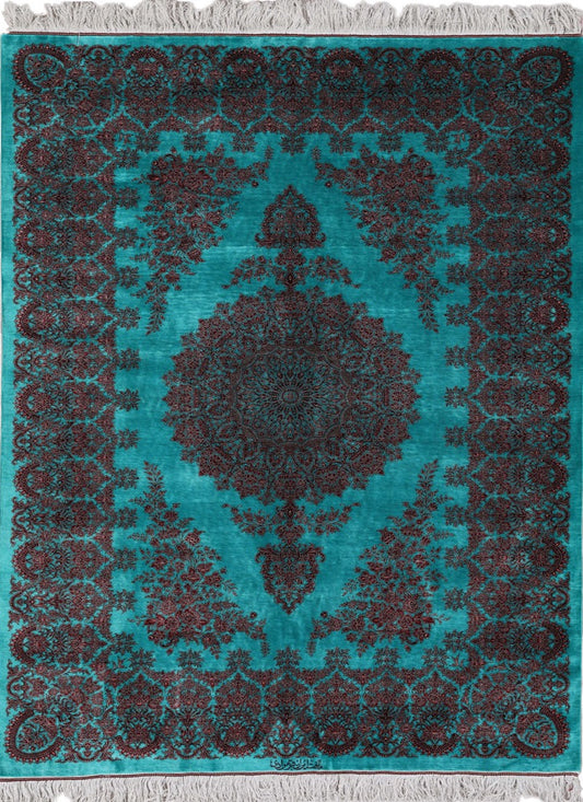 Persian Authentic Fine Silk Qom Rug featured #6158489977002 