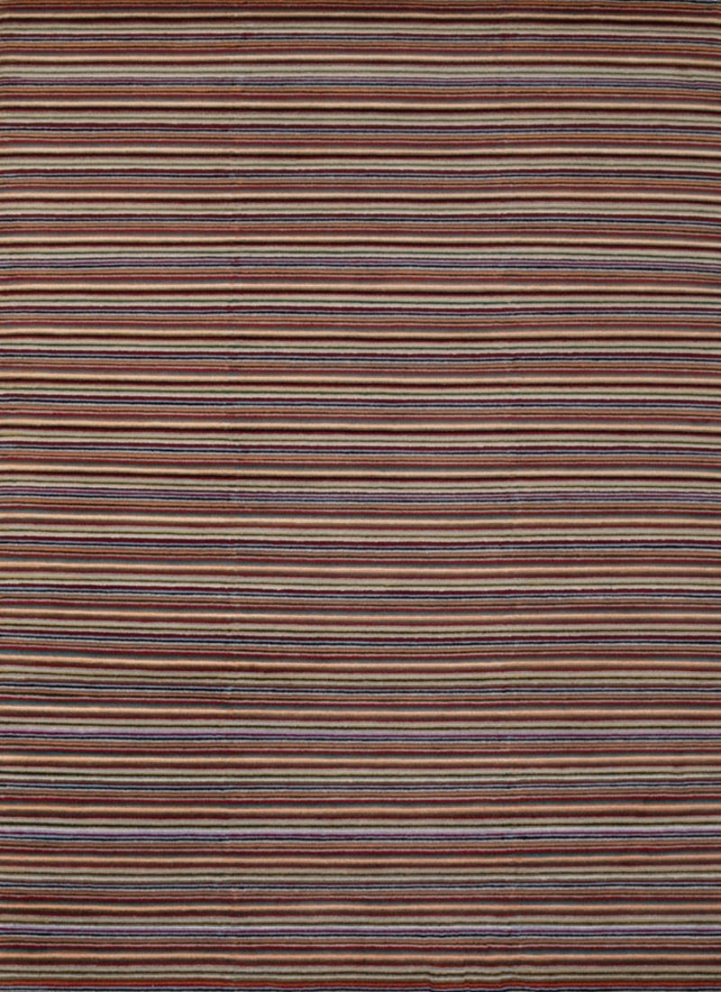 Modern Wool Striped Multicolor Indian Area Rug product image #29401306136746