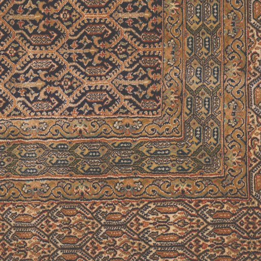 Kashmir Pure Silk Area Rug with a Herati/Fish Design.