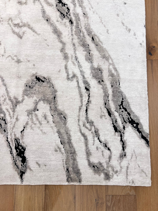 Bamboo Silk & Wool Onyx Area Rug 9x12