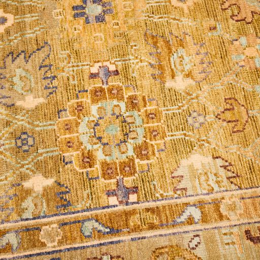 Indian Wool Carpet With A Persian Farahan Design