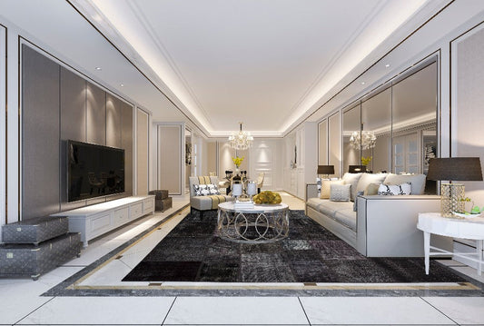 Turkish Modern Patchwork Handmade Wool Area Rug