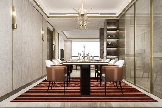 Indian Modern Wool And Silk Navajo Rug