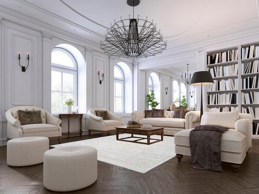 760 - Indian Handmade Modern Wool And Silk Area rug