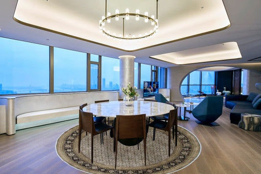 Traditional Indian Wool And Silk Round Rug