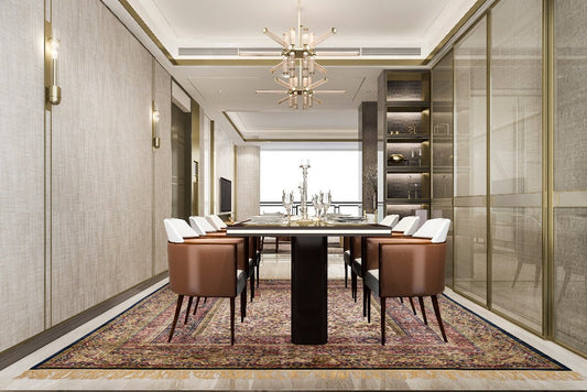 Persian Traditional Tree Of Life Handmade Pure Silk Area Rug. Fifth Day Of Creation