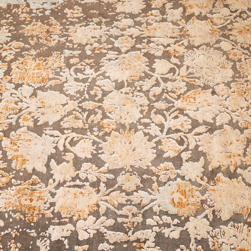 Traditional Indian Handmade Silk with 20% Cotton Foundation Area Rug