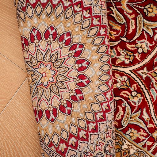 Kashmir Silk Rug with A Persian Gonbad Design