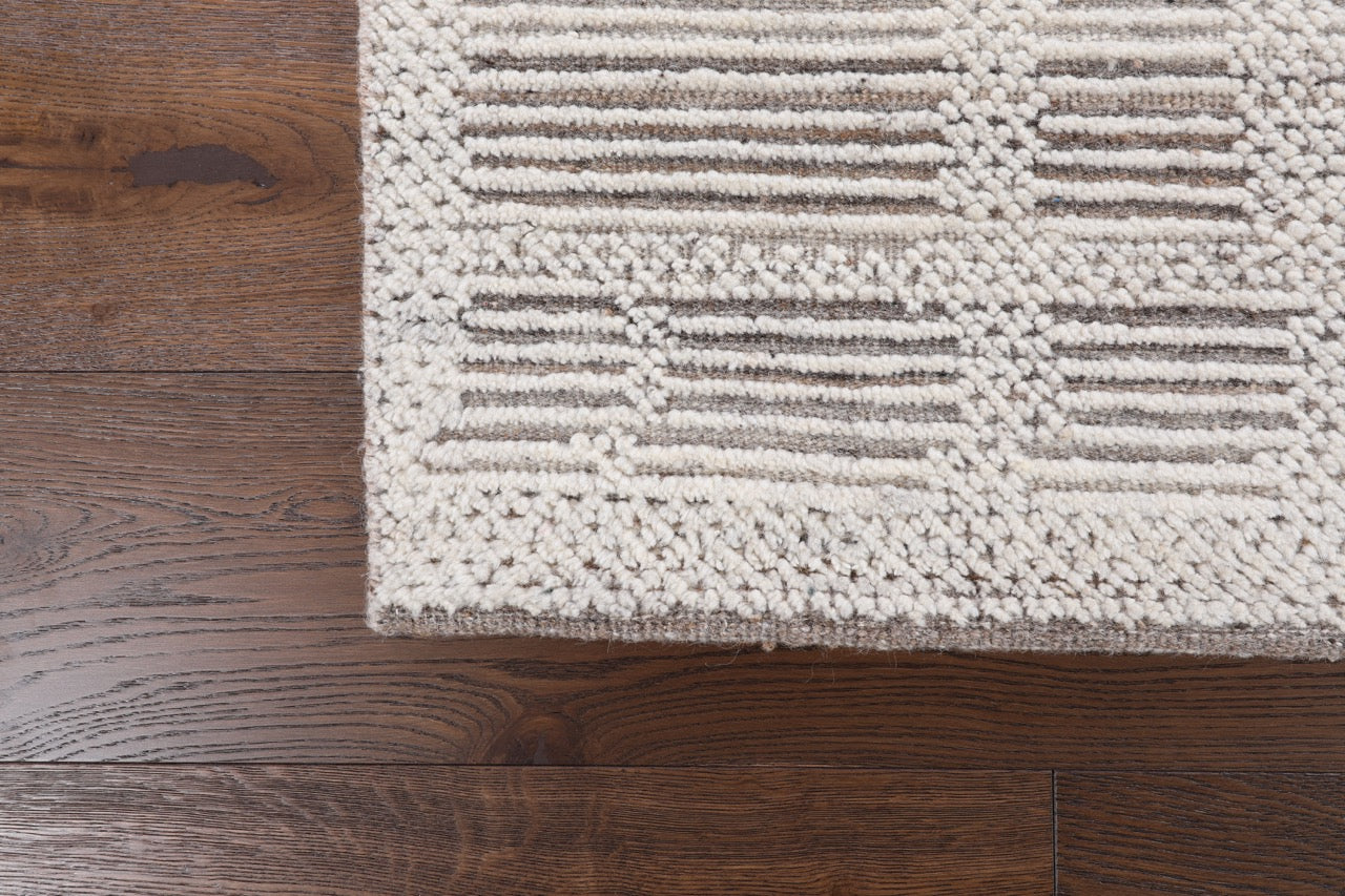 Modern Indian Wool Rug With A Moroccan Design.
