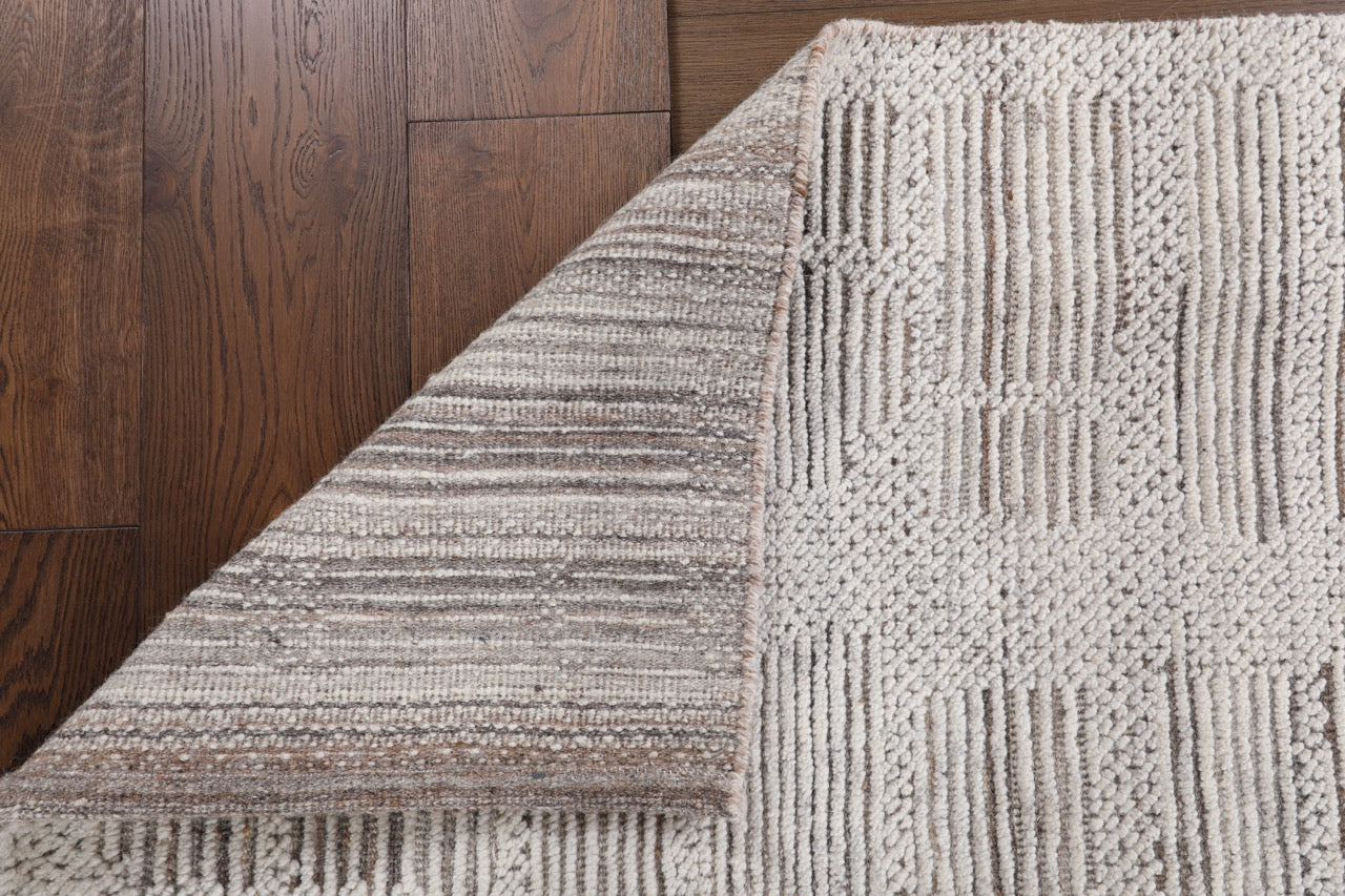 Modern Indian Wool Rug With A Moroccan Design.