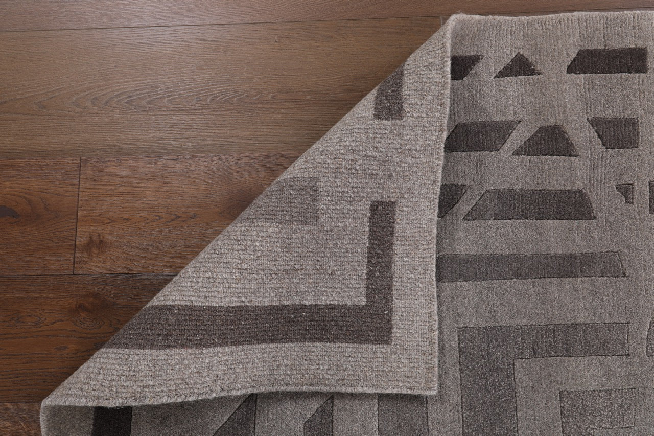 Modern Handmade Wool Multicolor Indian Rug