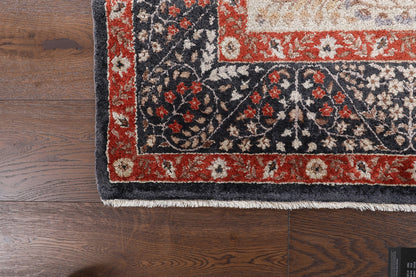 Semi Antique Silk Kashmir Rug French Design-id8
