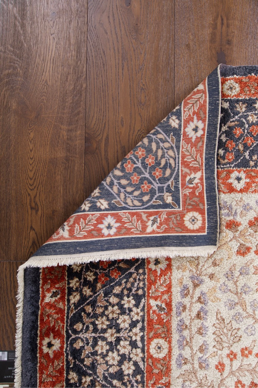 Semi Antique Silk Kashmir Rug French Design