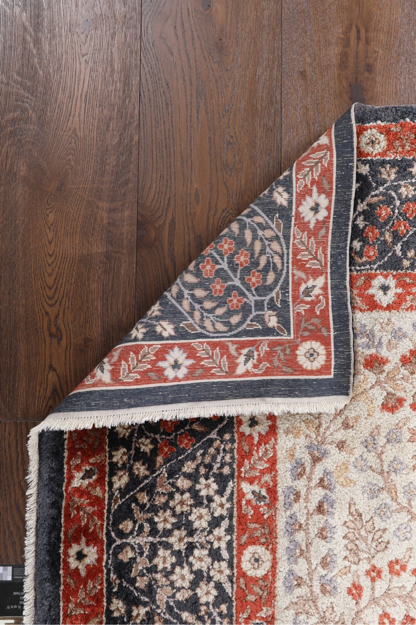 Semi Antique Silk Kashmir Rug French Design