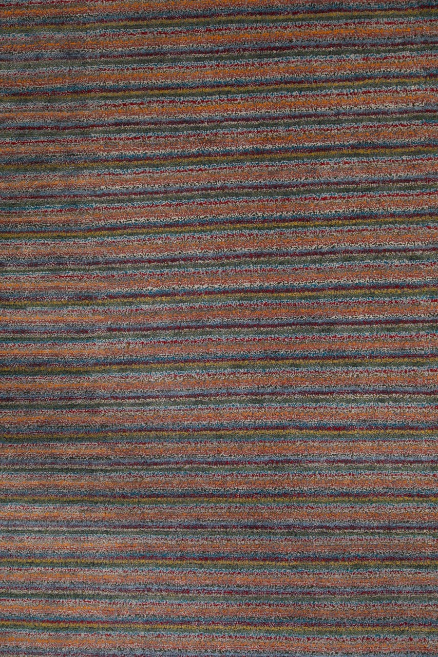 Handmade Indian Modern Striped Wool Kilim