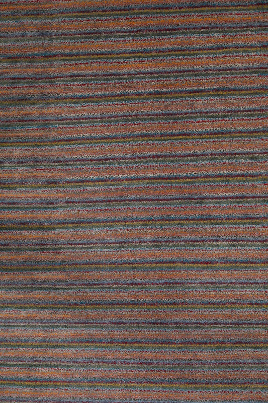 Handmade Indian Modern Striped  Wool Kilim