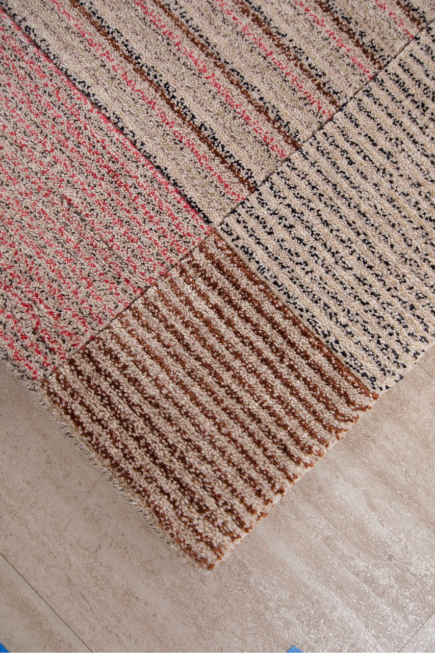 Modern Handmade Wool And Silk Multicolor Nepali Area Rug