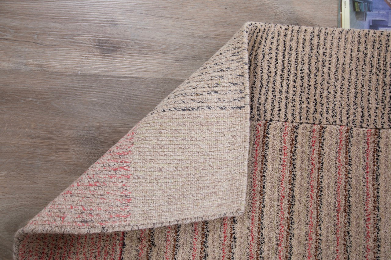 Modern Handmade Wool And Silk Multicolor Nepali Area Rug