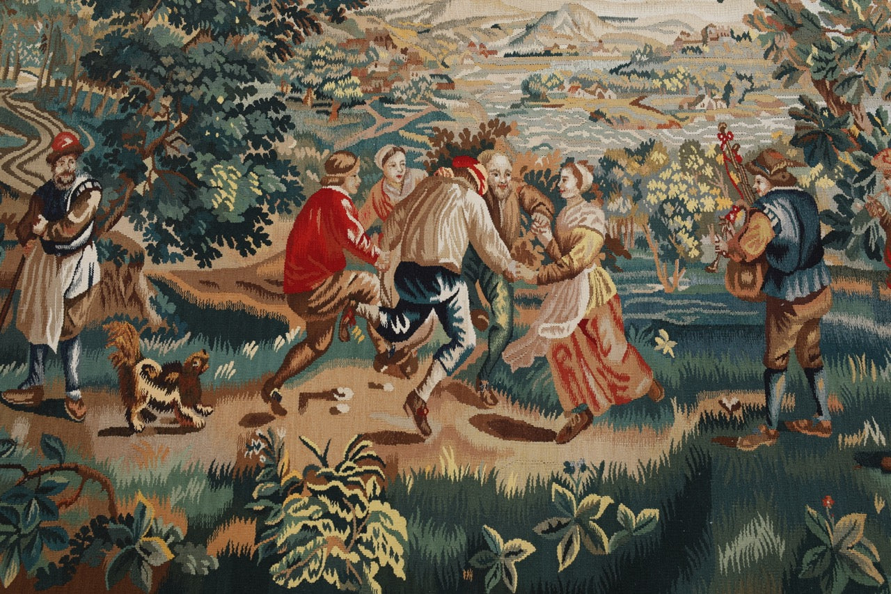 Unique Fine Romanian Wine Harvest Festival Wool Tapestry