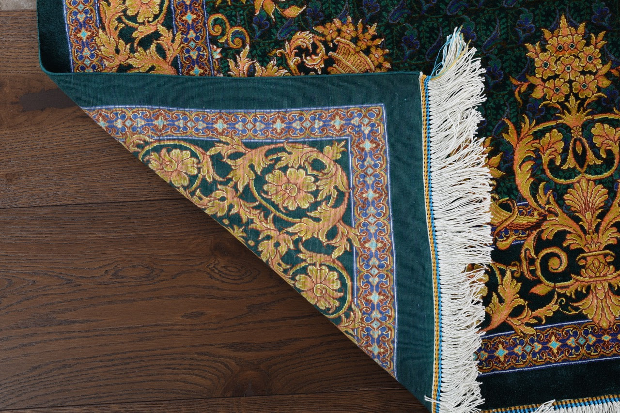 Pure Silk Traditional Persian Qom Fine Handmade Carpet