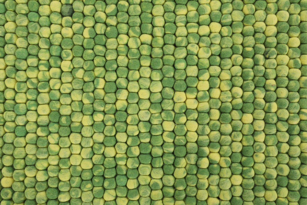 Nepal Handmade Felt Wool Modern Multi Green Runner Rug