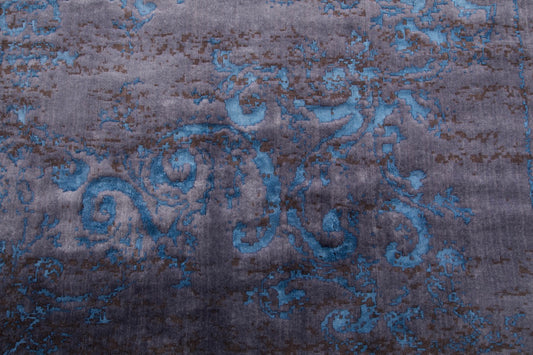 Handmade Persian Kerman Distressed Modern Wool And Silk Carpet