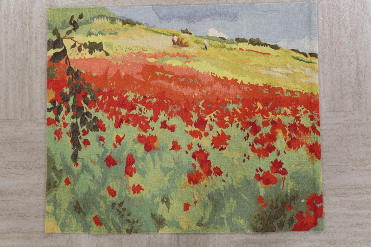 Handmade Wool Monet Garden Tapestry
