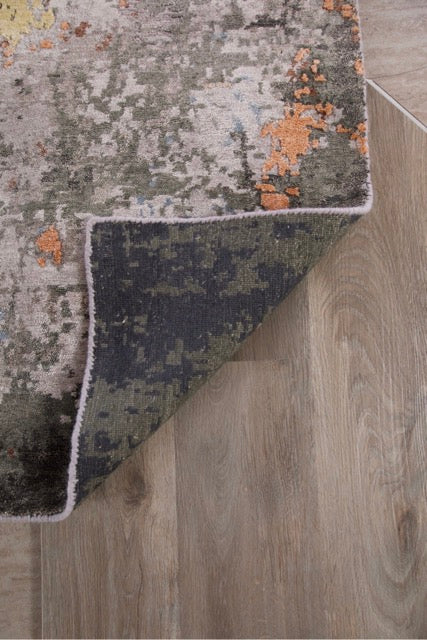 Hand Knotted Modern Abstract Indian Fine Wool And Silk Carpet