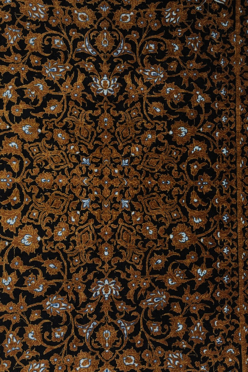 Silk Fine Hand-Knotted Traditional Persian Qom Rug