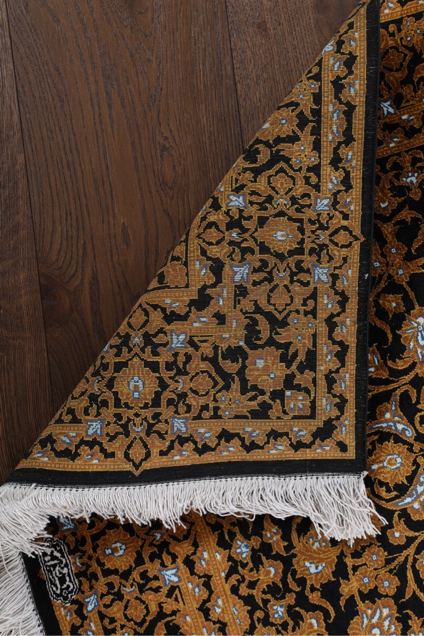 Silk Fine Hand-Knotted Traditional Persian Qom Rug