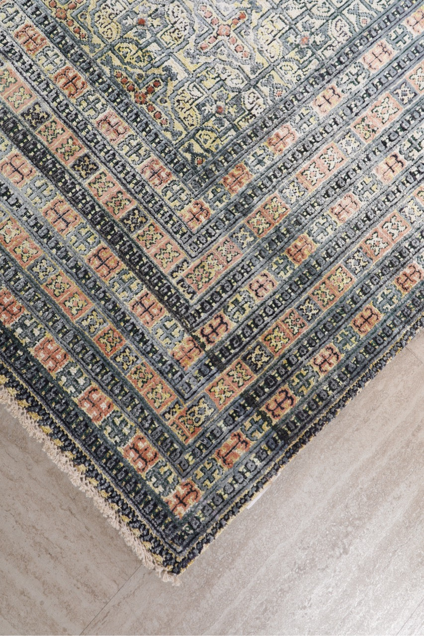 Pure Silk Very Fine Area Rug With An Antique Khotan Design